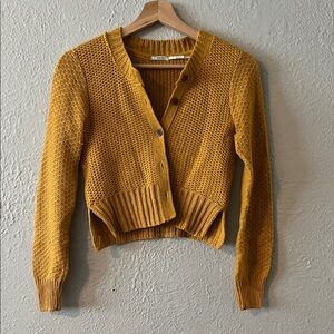 Kimchi Blue Cropped Mustard Yellow Women's Sweater